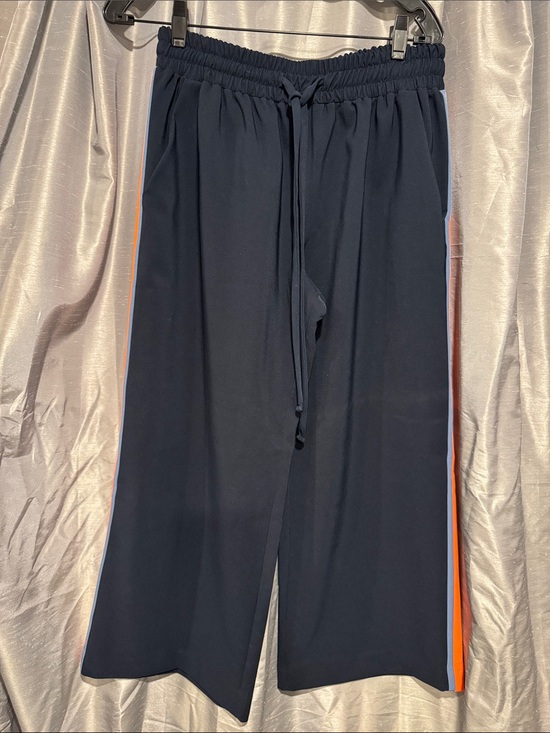 Milly Other - Milly Navy Wide-Leg Pant with Orange and Blue Side Stripe Size Medium